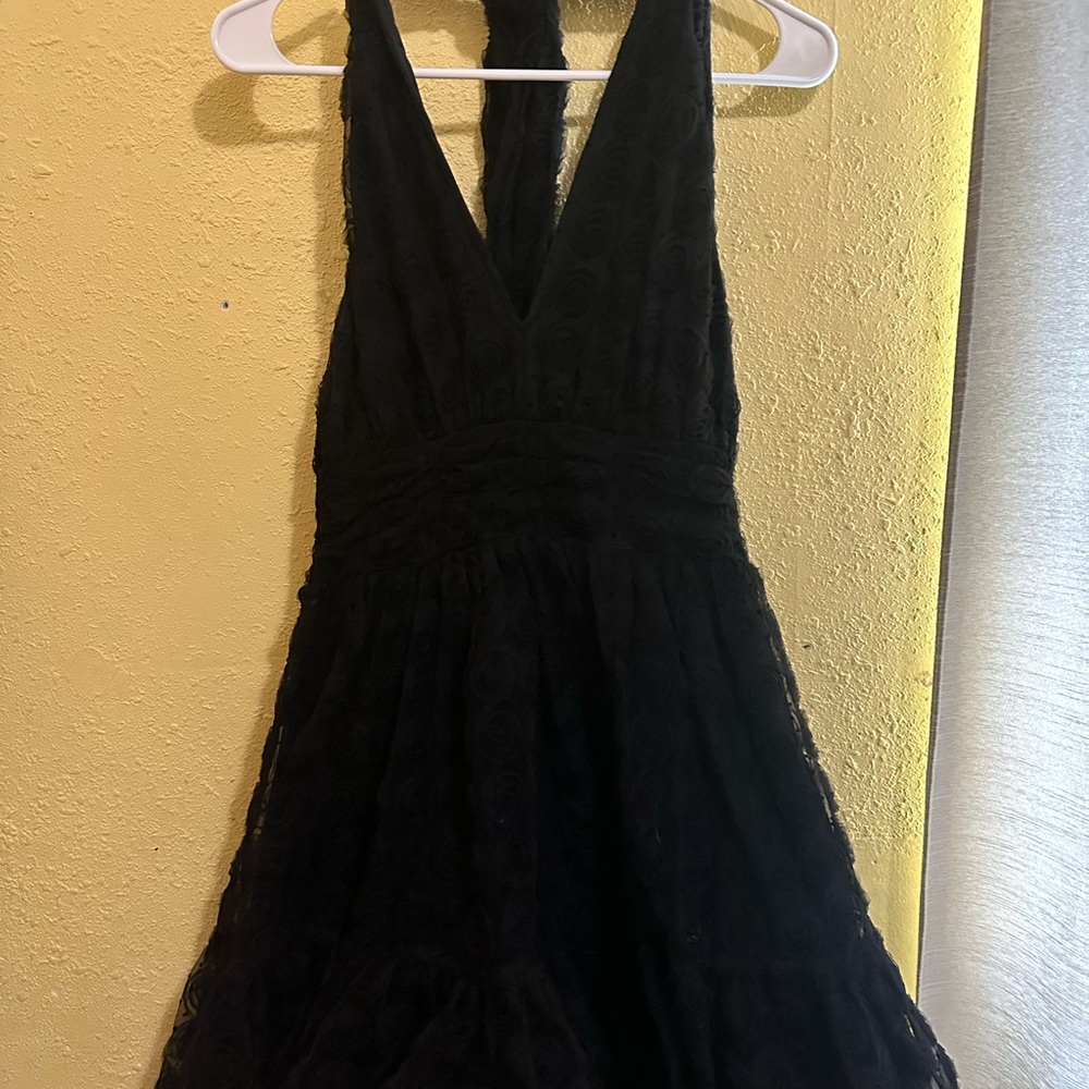 Elegant Black Halter Dress